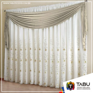 CORTINA CLASSICA VOAL BORD BALI CAQUI 300X250CM